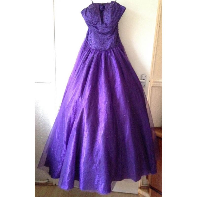 Cinderella ballgown purple prom dress size 8