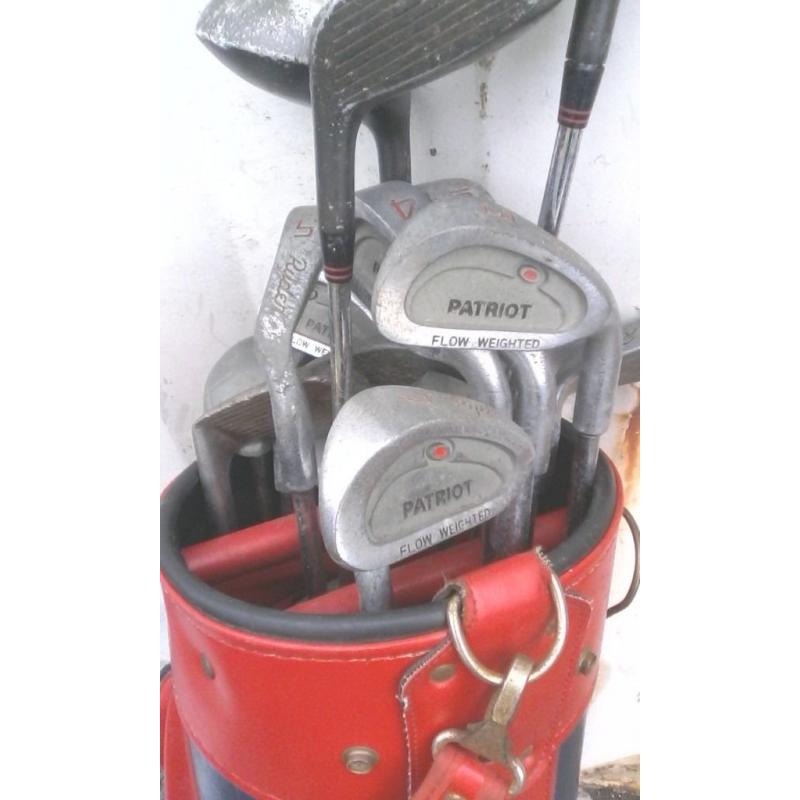 SET OF RYDER PATRIOT GOLF CLUBS AND BAG AVAILABLE FOR SALE