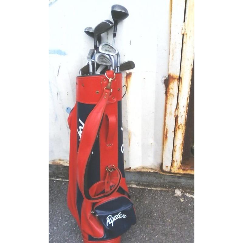 SET OF RYDER PATRIOT GOLF CLUBS AND BAG AVAILABLE FOR SALE