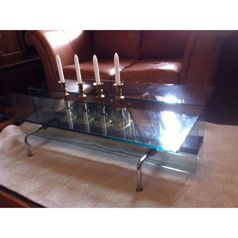 Large Contemporary Glass Coffee Table / Can Deliver