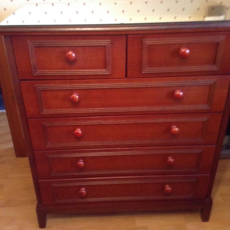 For sale glass top chest drawers