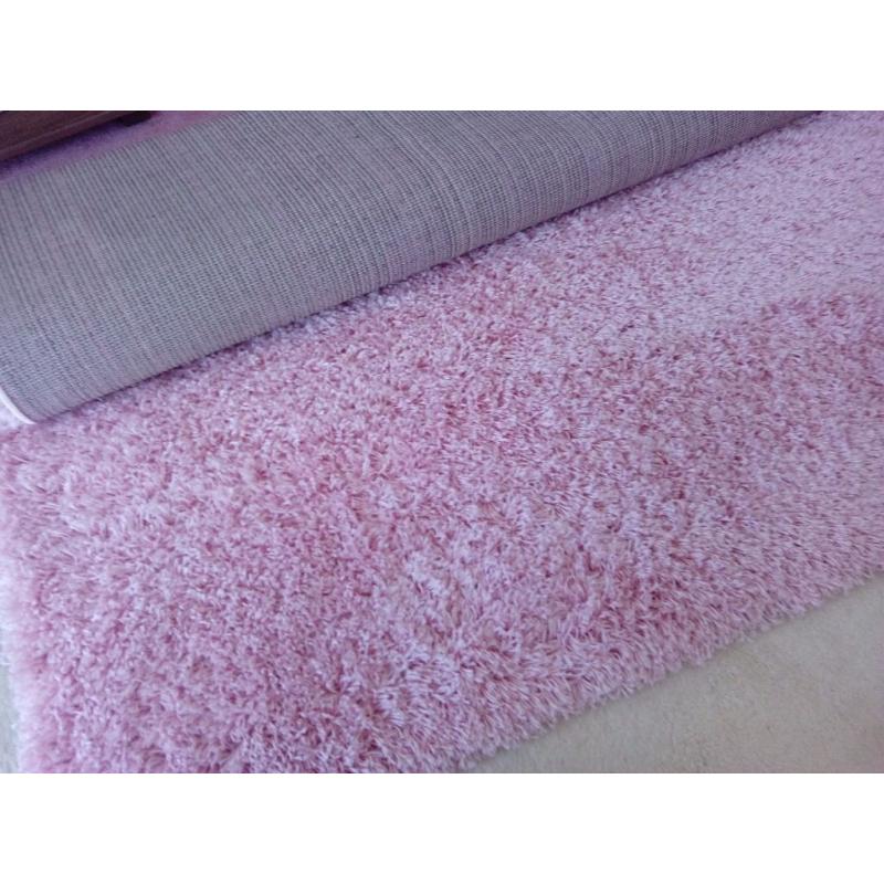 Baby pink fluffy rug