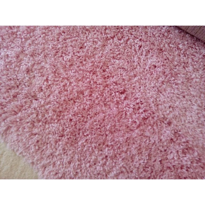 Baby pink fluffy rug