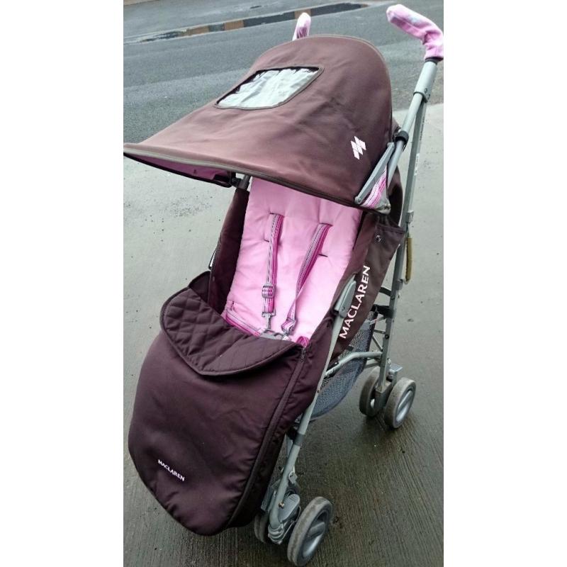 Maclaren Techno XLR in Pink with Footmuff & Raincover REDUCED!