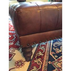 LEATHER POOF/TABLE/STOOL