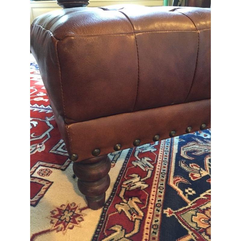 LEATHER POOF/TABLE/STOOL