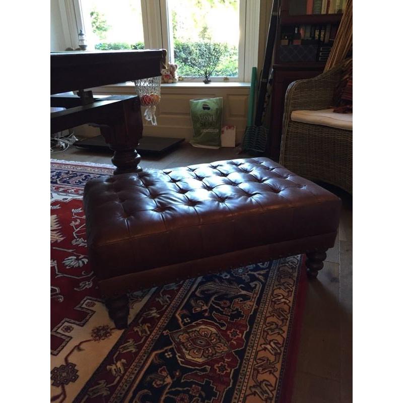LEATHER POOF/TABLE/STOOL