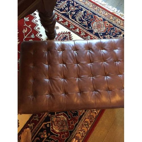 LEATHER POOF/TABLE/STOOL