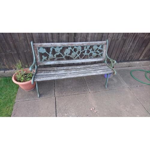 Cast iron and wooden bench