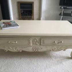 CREAM PAINTED SHABBY CHIC COFFEE TABLE