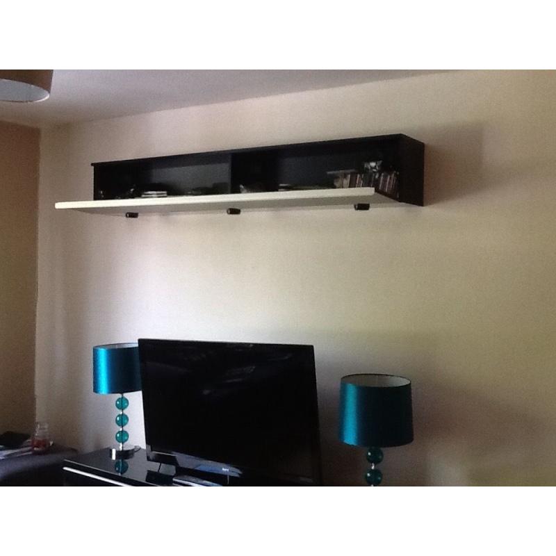 Black gloss tv unit and wall unit