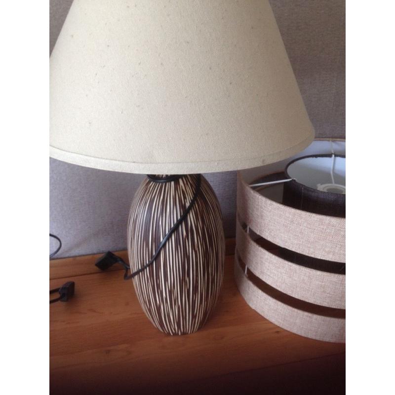 Two lamps & ceiling shade