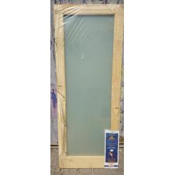 Brand new pine full frosted glass doors