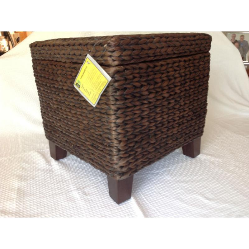 Brand new Ottoman Stool storage box with overhanging lid