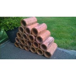 19 Terracotta Land Drain Pipes - Garden Ornament/Wine Rack