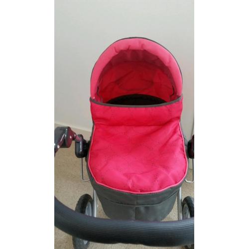 Girls Toy Pram - Silver Cross