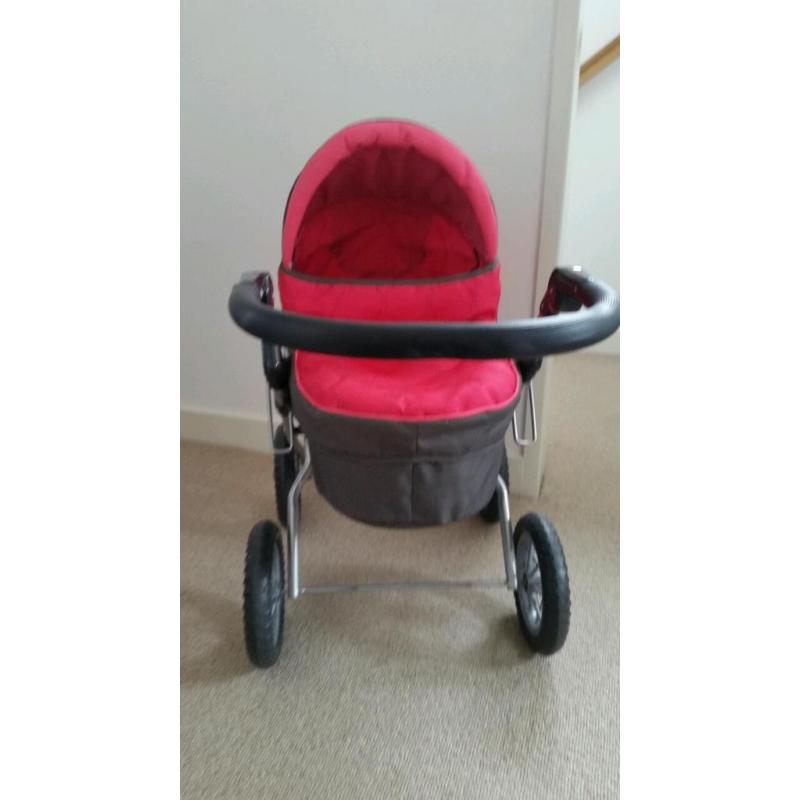 Girls Toy Pram - Silver Cross