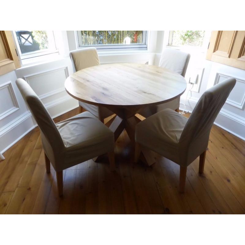 Oak Dining Table and 4 Chairs