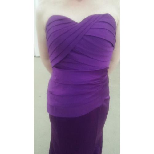 3x Cadbury Purple Satin Corset Style Bridesmaid Dresses