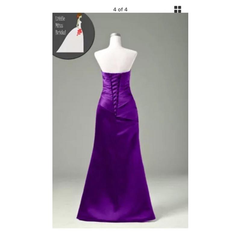 3x Cadbury Purple Satin Corset Style Bridesmaid Dresses
