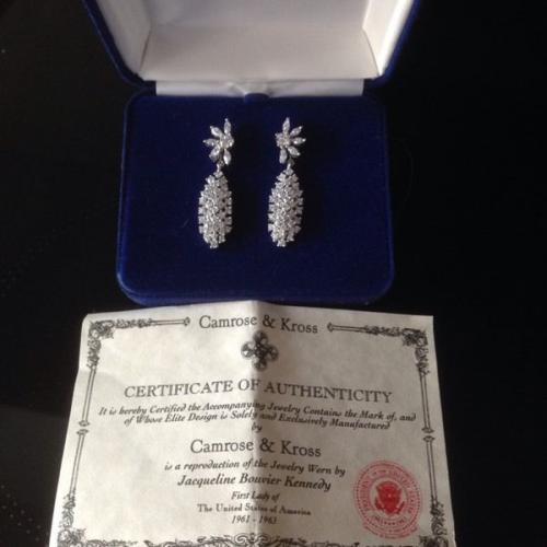Jacqueline Kennedy JFK Waterfall earrings new