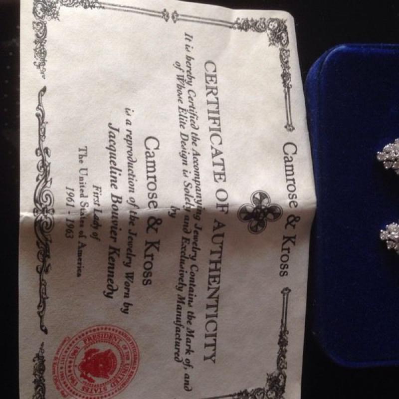 Jacqueline Kennedy JFK Waterfall earrings new