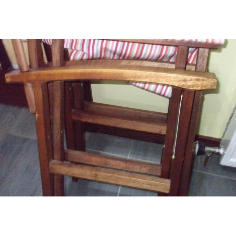two folding wood directors chairs canvas chairs