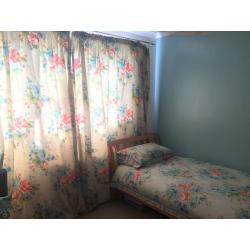 Matching set - Double width long curtains, 2 single duvet sets, 4 pillow cases and a 13.5 tog duvet