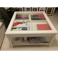 Free shabby chic coffee table glass top with drawer