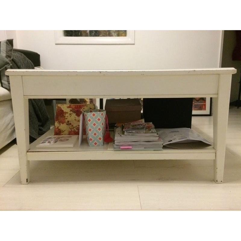 Free shabby chic coffee table glass top with drawer