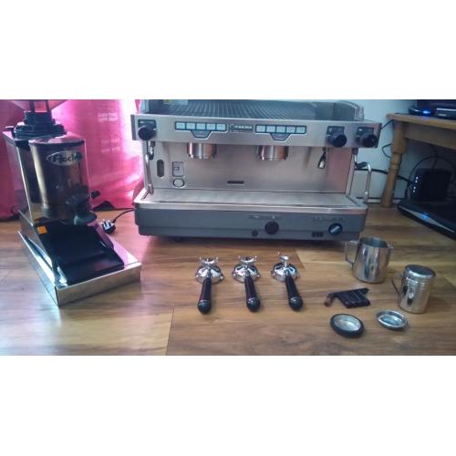 Commercial coffee machine bundle- Faema E98 President (A2), Fachino coffee grinder, knockout box