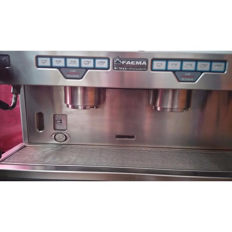 Commercial coffee machine bundle- Faema E98 President (A2), Fachino coffee grinder, knockout box