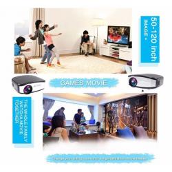 C6 Mini HD 1080P 1200 Lumens LED Projector Digital TV Home Cinema PC AV USB HDMI and screen