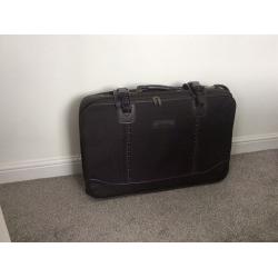 Black suitcase with wheels, 71cm wide x 46cm high