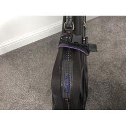 Black suitcase with wheels, 71cm wide x 46cm high