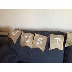 Hessian "Just Married" banner