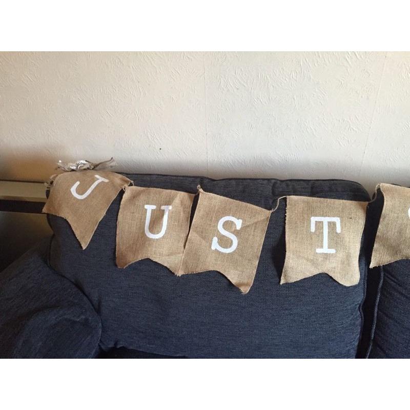 Hessian "Just Married" banner