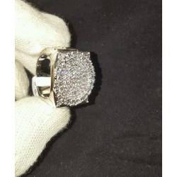 Silver diamond rolex style ring