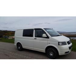 Vw transporter camper van. Rock n roll bed 20 inch alloys. Kitchen units