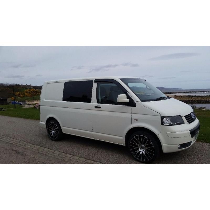 Vw transporter camper van. Rock n roll bed 20 inch alloys. Kitchen units