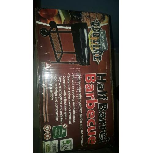 Kingfisher half barrel barbecue