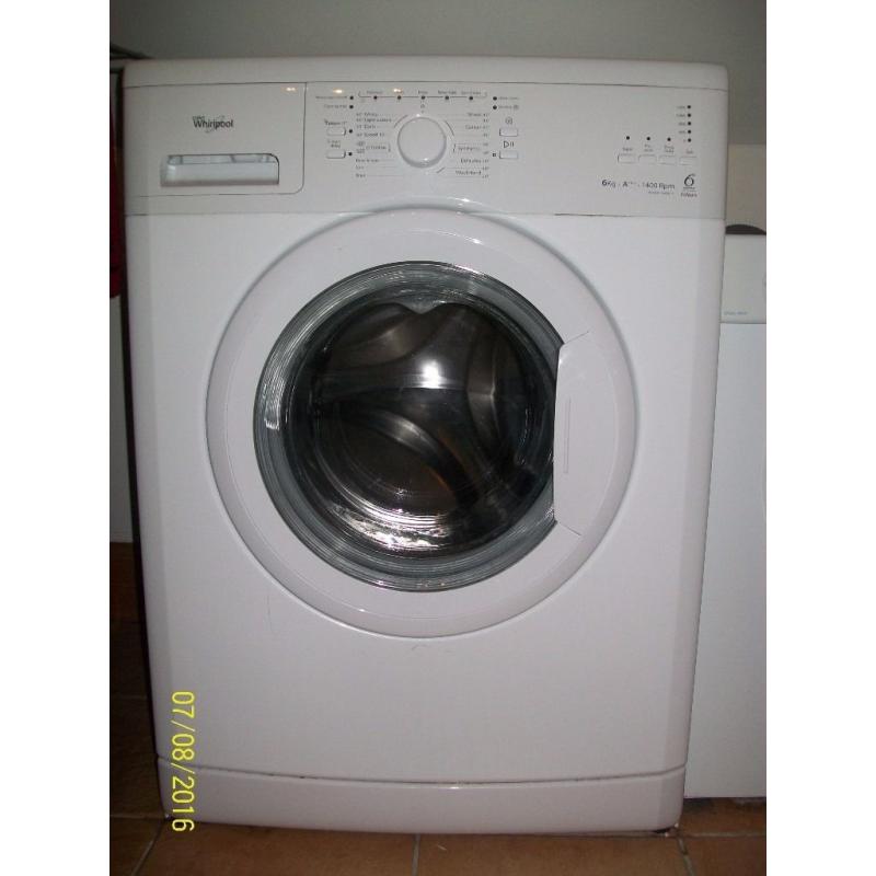 Whirlpool 6Kg 1400 rpm spin 6th sense washing machine, very good condition, reliable machine