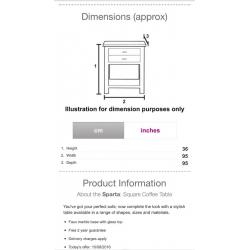Glass and marble effect square coffee table