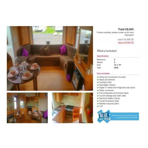 CHEAP STATIC CARAVAN FOR SALE, NOW AMBLE LINKS, NOT HAVEN, FINANCE AVAILABLE, FIRST TO SEE WILL BUY