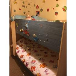 Excellent Reduced! Condition Solid Wood Bunk Bed with 2 Mattresses