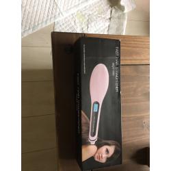 Hair straightener brush