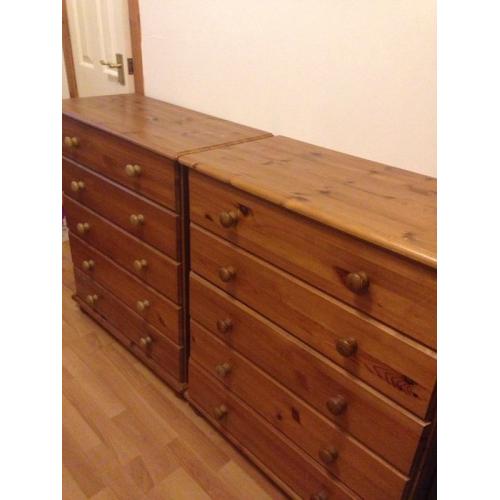 Pair of solid wood chest of drawers