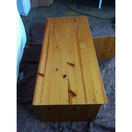 Solid Pine Ottoman Storage box, Antique pine Finish, very solid build, great condition -