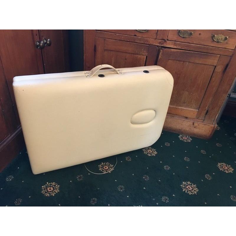 White Faux Leather Beauty Massage Table Used