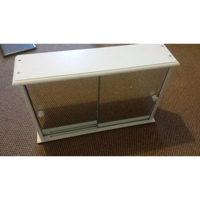 White Sliding door mirror Bathroom cabinet